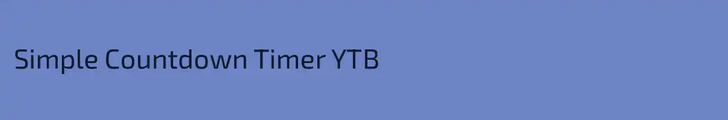 Simple Countdown Timer YTB